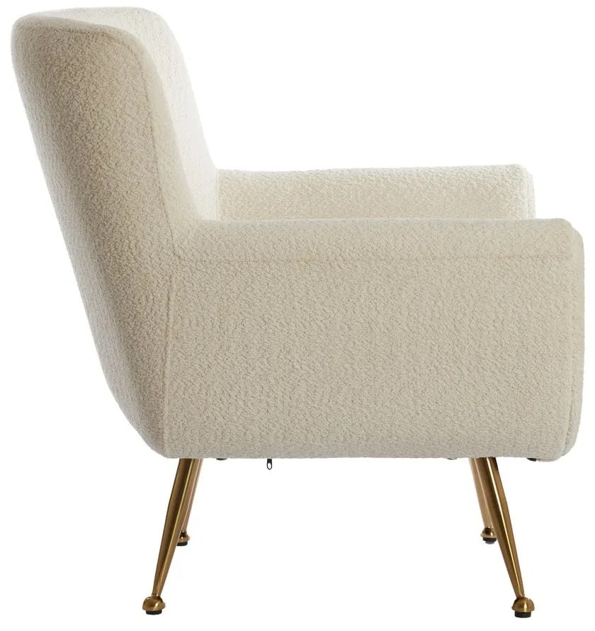 Kremowy fotel z materiału bouclé Vinstra – Light &amp; Living