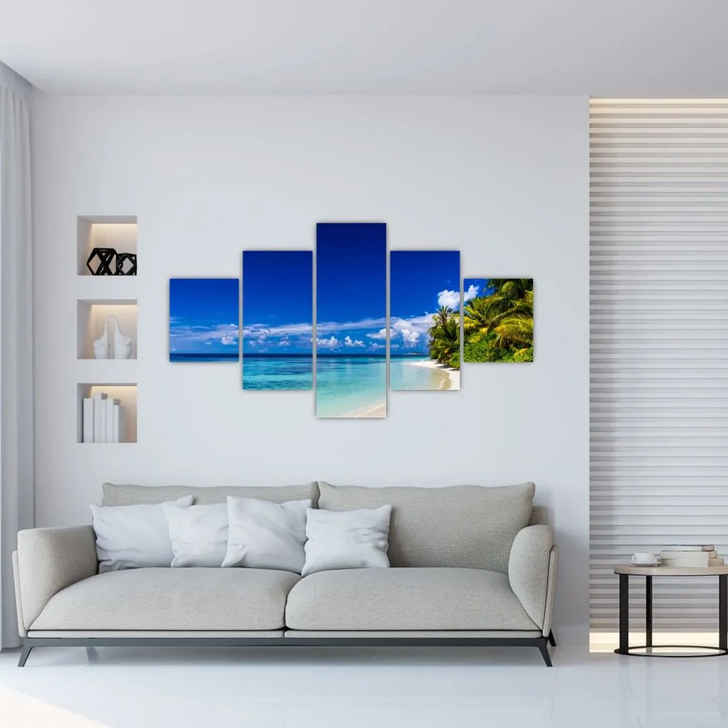 Obraz tropikalnej plaży (125x70 cm)