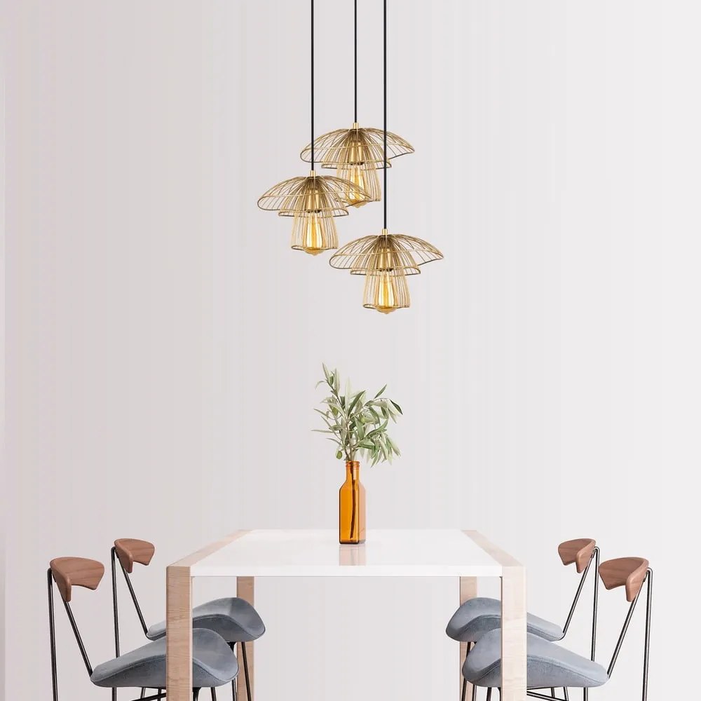 Lampa wisząca w kolorze złota Squid Lighting Root, wys. 117 cm