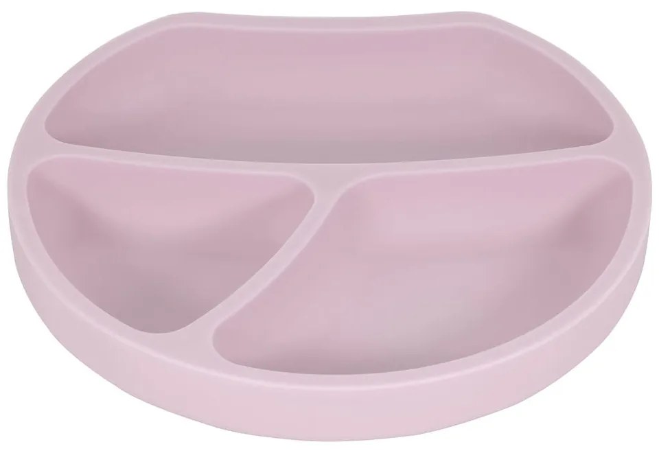 Jasnoróżowy silikonowy talerz dla dzieci 19x20,5 cm – Kindsgut