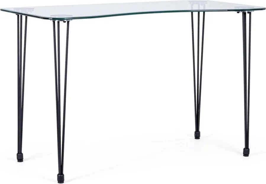 Biurko ze szklanym blatem 60x120 cm Rondo – Bizzotto