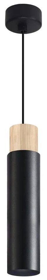 Czarna lampa wisząca z metalowym kloszem Claro – Candellux Lighting