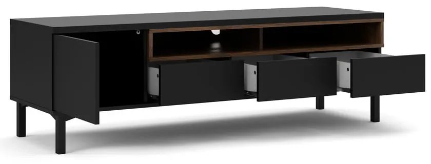 Czarna szafka pod TV 156x48x48 cm Roomers – Tvilum
