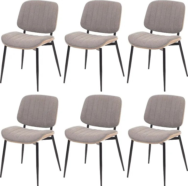 Krzesło do jadalni MCW-O44 (zestaw 6 sztuk),  naturalny, jasnoszary