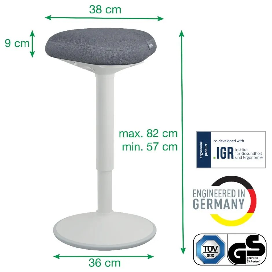 Ergonomiczny stołek balansujący do opierania się podczas stania Ergo – Leitz