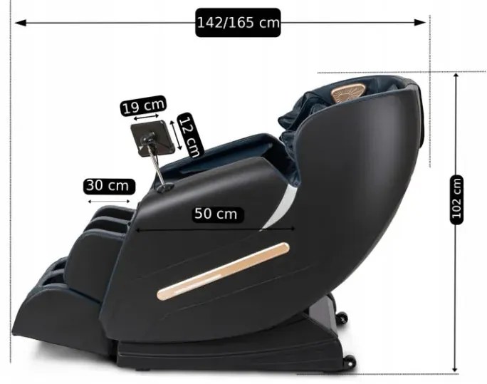 Szaro-biały fotel relaksacyjny z funkcją masażu i Bluetooth Z0-W84