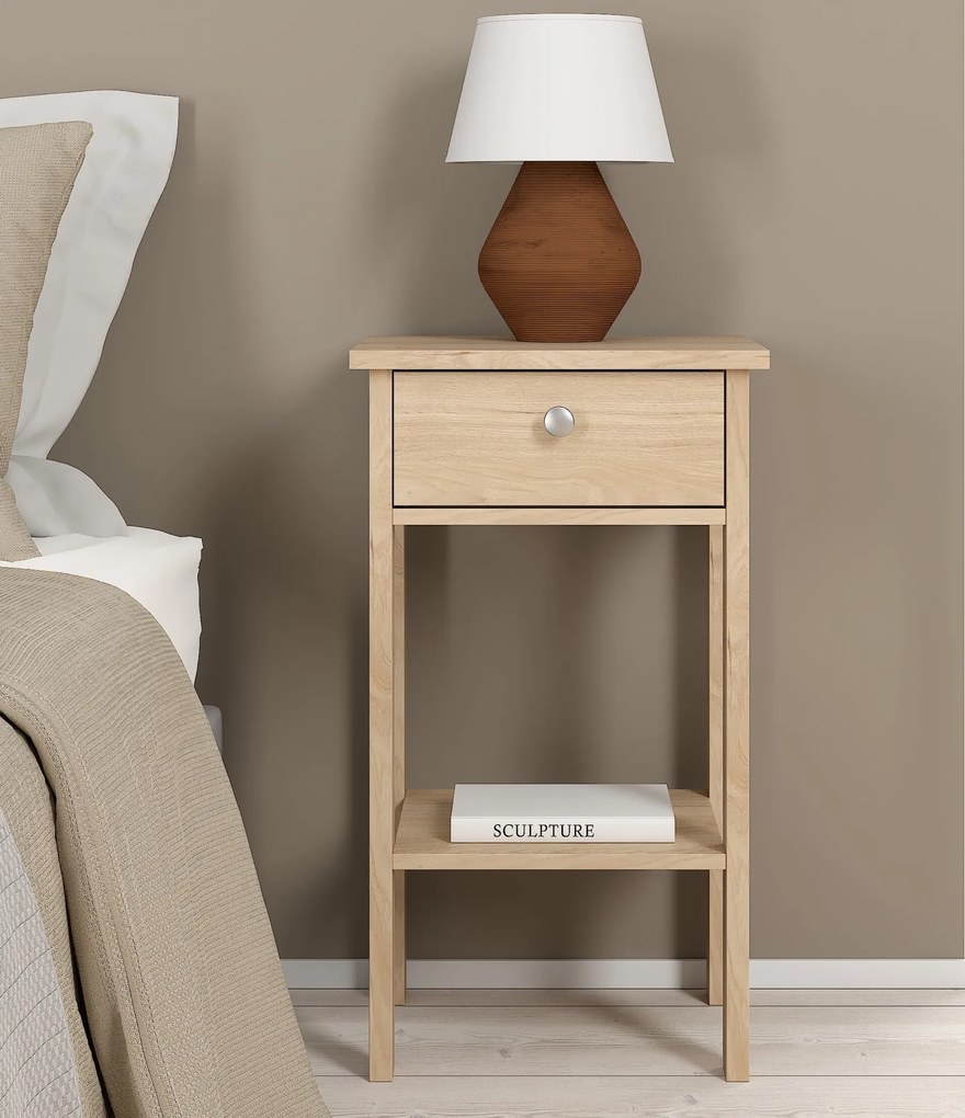 Stolik nocny z półką i szufladą Madrid, jackson hickory