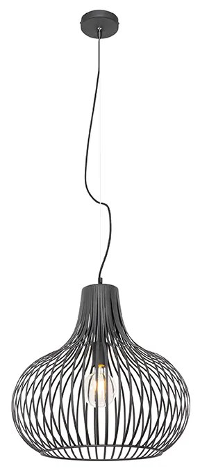Nowoczesna lampa wisząca czarna 48 cm - Saffira Nowoczesny Oswietlenie wewnetrzne