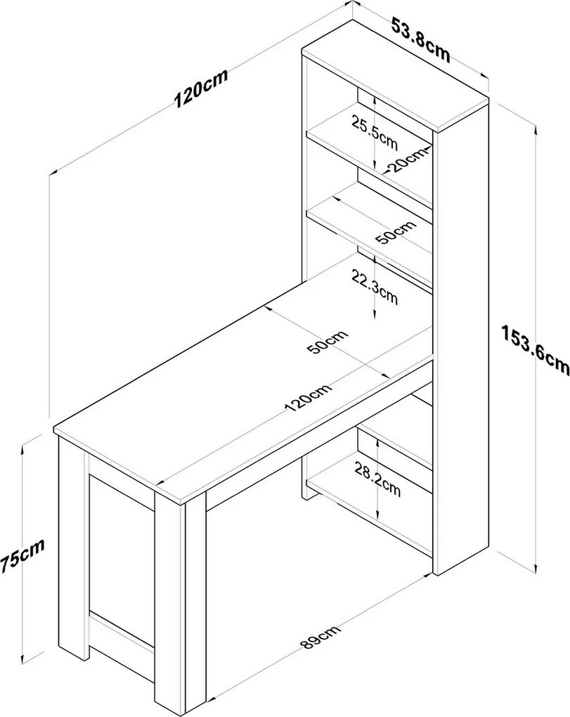Biurko Halon White and Walnut