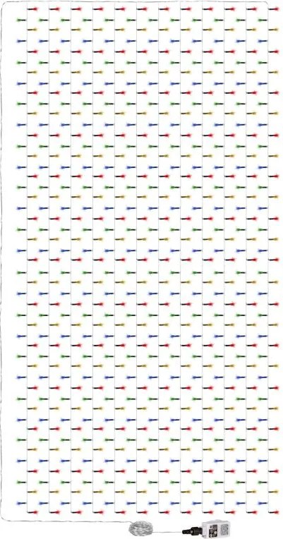 Świąteczna kurtyna świetlna - 3x6m, 600 LED, kolorowa