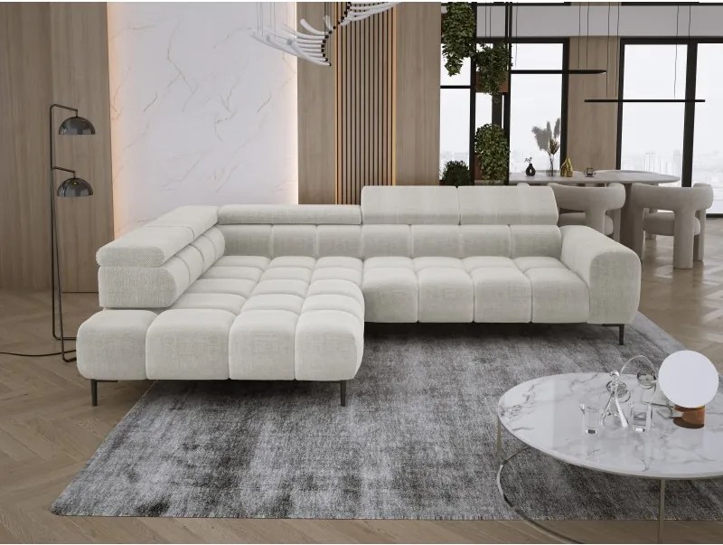 Narożnik PLAZA L Lewostronny z elektryczną regulacją siedziska w tkaninie EDEN 01 WERSAL