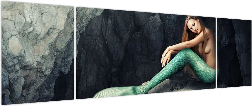 Obraz - Syrenka na skale (170x50 cm)