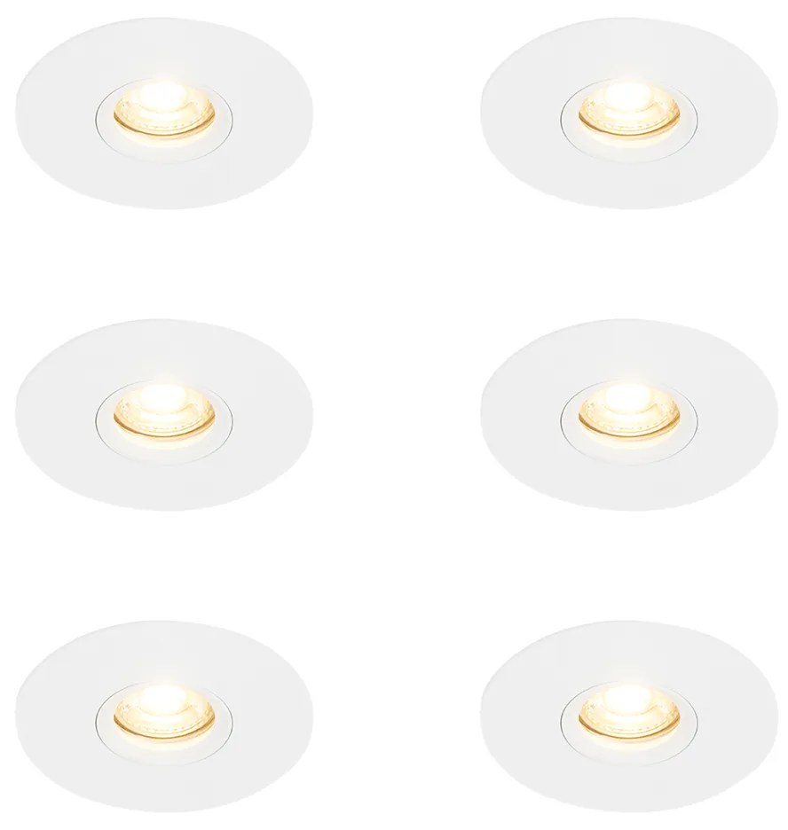 Zestaw 6 Nowoczesna wpuszczana plamka biała 12 cm - Buco