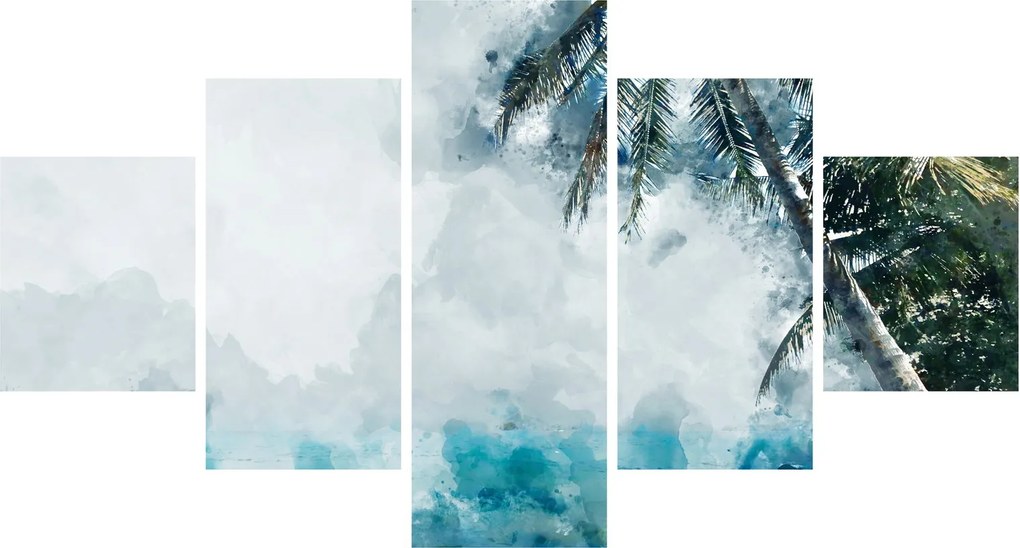 Obraz palmy nad morzem (125x70 cm)