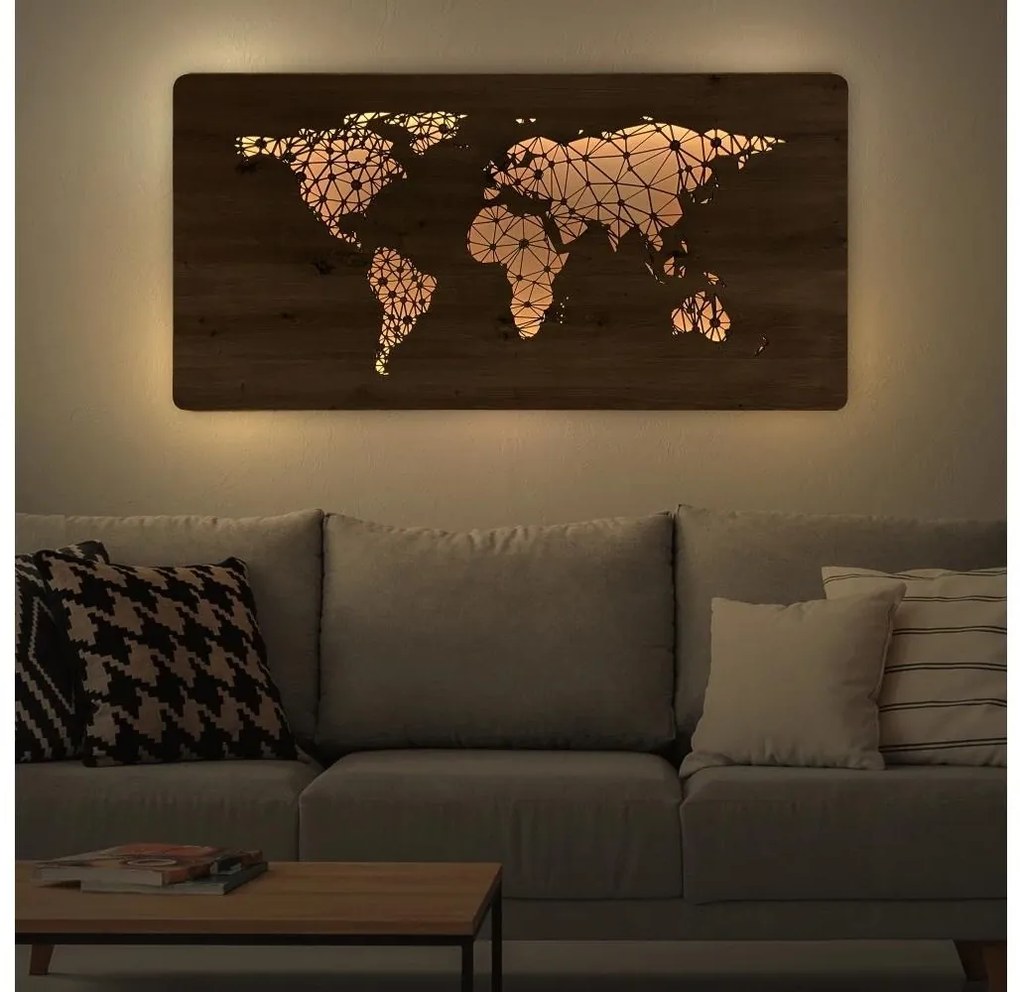 Li-Go 4457/A/4 - Dekoracja ścienna LED/10W/5V 30000 mAh 120x60 cm dąb