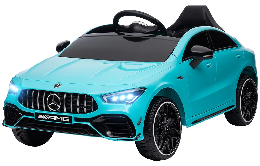 AIYAPLAY Elektryczne auto dla dzieci, sterowane zdalnie, z kółkami treningowymi, światłami LED, klaksonem, dla dzieci w wieku 3-6 lat, Błękitny