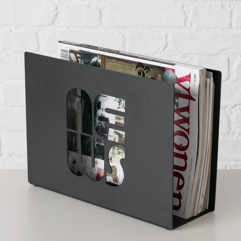 Stojak na gazety metalowy NEWS, 20 x 10 cm