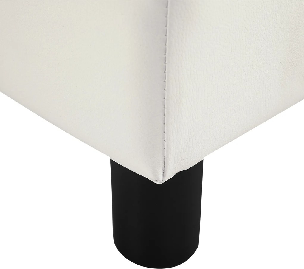 HOMCOM Podnóżek Pufa Uszak Biały 40x30x24cm Elegancki Stołek do Siedzenia Komfortowy i Stylowy | Aosom PL