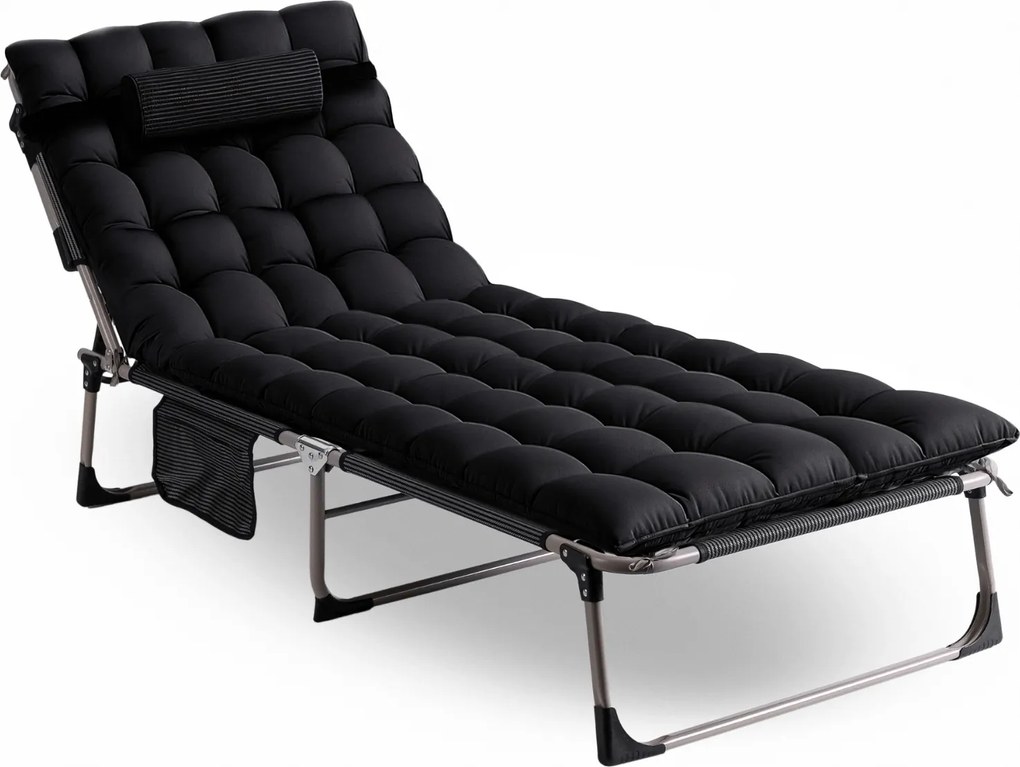 Składana leżanka z pikowaną poduchą Venus