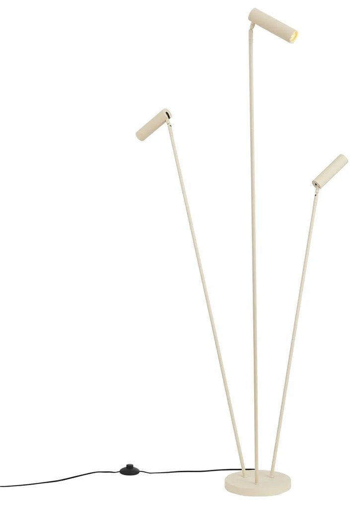 Nowoczesna lampa podłogowa beżowa 3-punktowa GU10 35mm - Thomas Nowoczesny Oswietlenie wewnetrzne