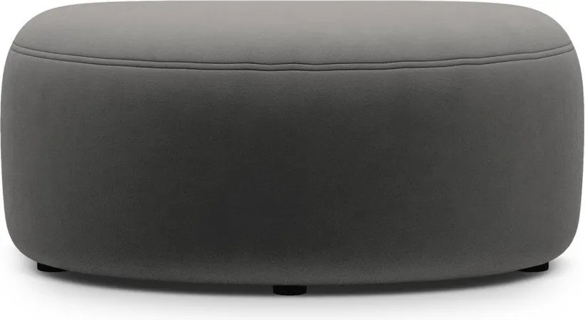 Ciemnoszary aksamitny podnóżek Kate – Micadoni