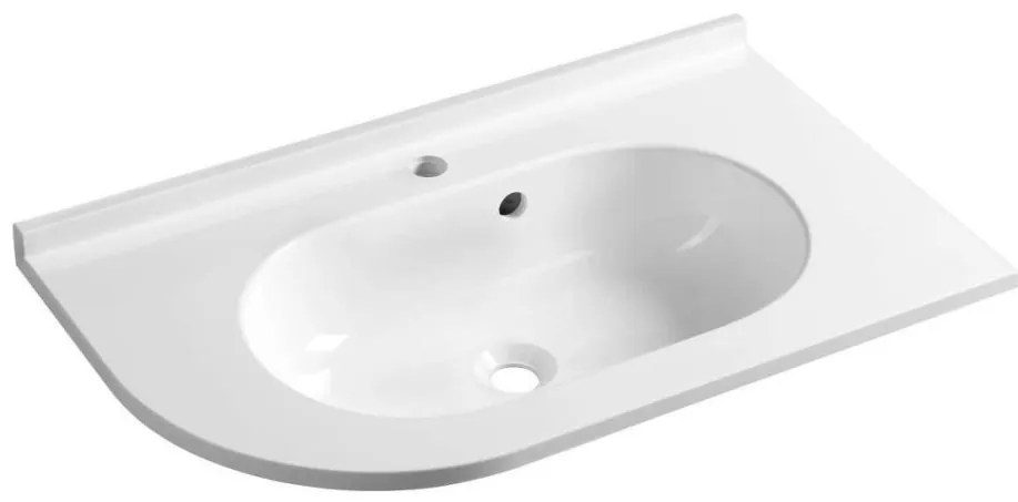 Sapho - Umywalka narożna wpuszczana PULSE 75x43 cm marmur/biała