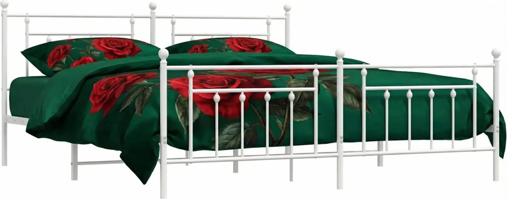 Białe metalowe łóżko małżeńskie 200x200 cm R1-A86