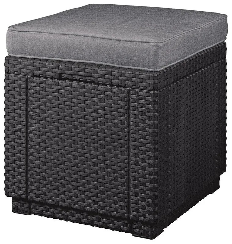 Ciemnoszary puf ogrodowy Cube – Keter