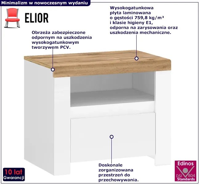 Biała skandynawska szafka nocna B3-D57