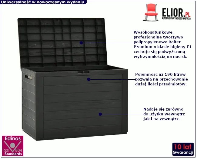 Skrzynia ogrodowa z rączkami N8-M03