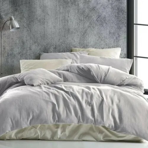 Kvalitex Pościel muślinowa  jasnoszary, 220 x 200cm, 2 szt. 70 x 90 cm, 220 x 200 cm, 2 szt. 70 x 90 cm