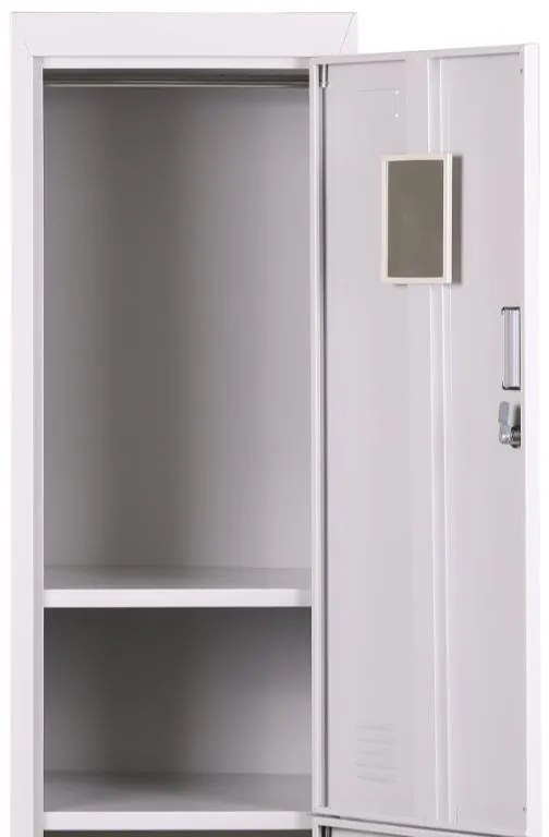 Szafka skrytkowa, 2 schowki, 1800 x 380 x 450 mm, zamek cylindryczny, drzwi ciemnoszare