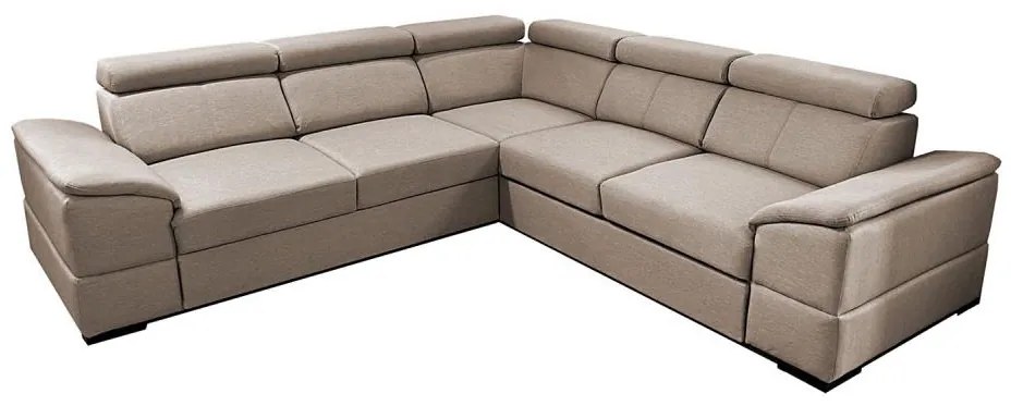 Uniwersalna narożna rozkładana sofa z pojemnikiem na pościel GRANADA beżowa