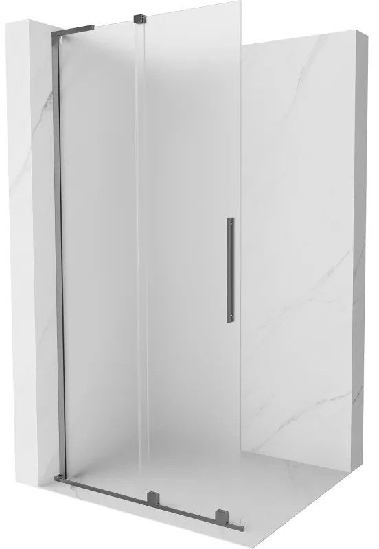 Mexen Velar L ścianka prysznicowa rozsuwana Walk-in 100 x 200 cm, szron 8 mm, gun metal - 871-100-003-33-95