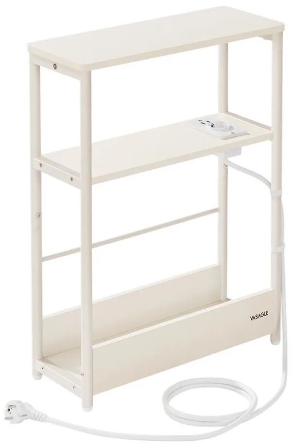 Stolik boczny z wbudowanym gniazdem i portami USB ROD biały/kremowy