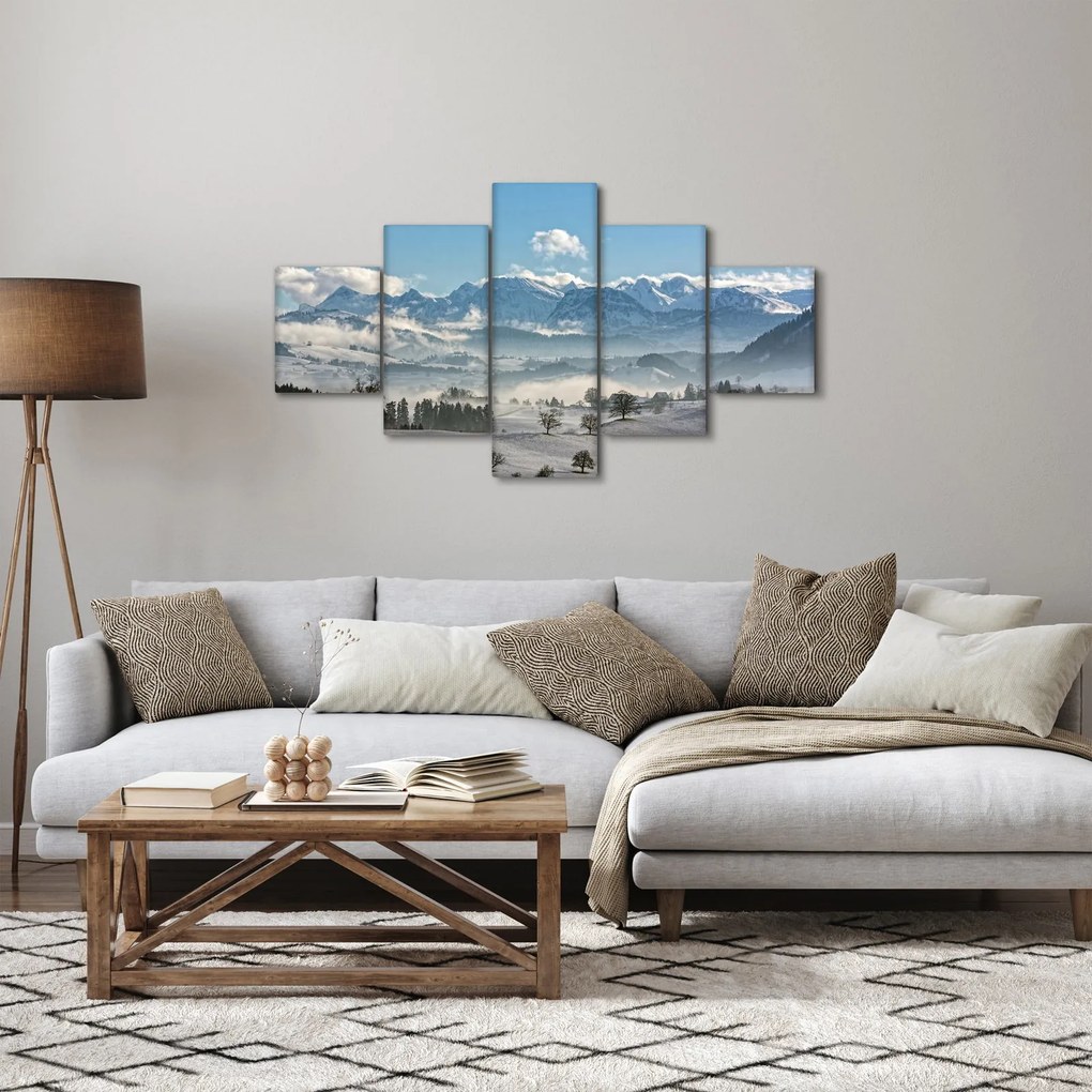 Obraz ośnieżonych gór (125x70 cm)