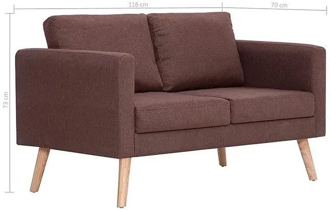 Dwuosobowa brązowa kanapa - Imex 2X