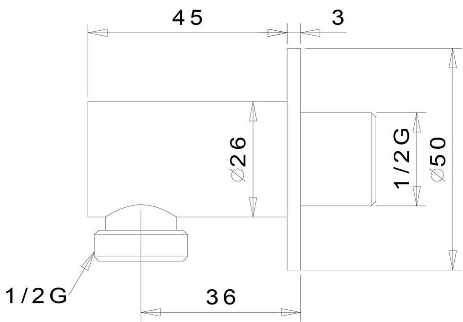 Przyłącze do prysznica z mosiądzu w kolorze matowej czerni ø 5 cm – Sapho