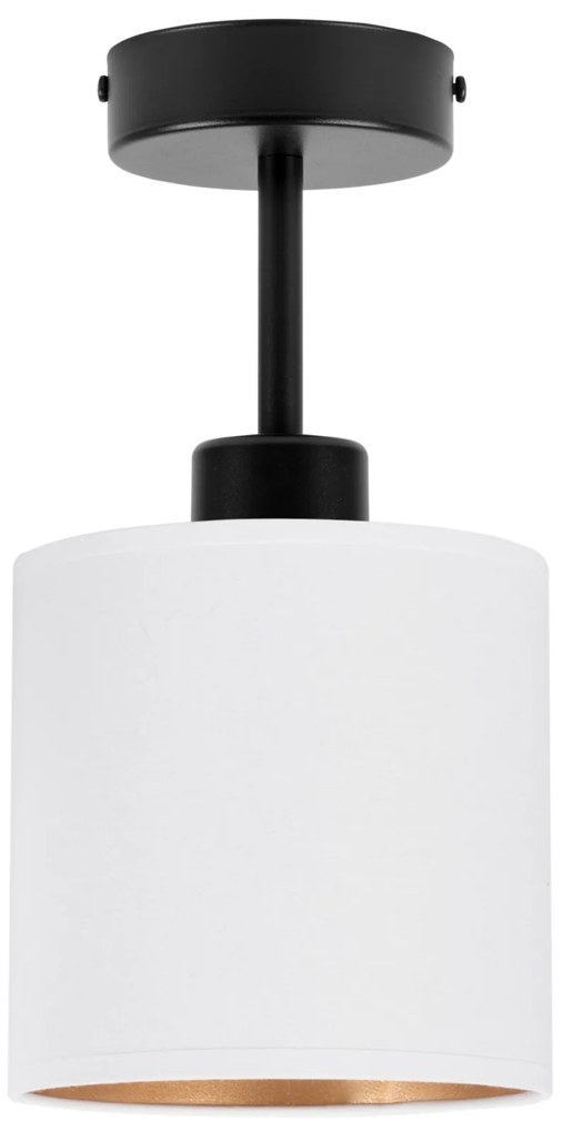 Lampa sufitowa czarna jednopunktowy spot z białym abażurem C-1010SC-WE