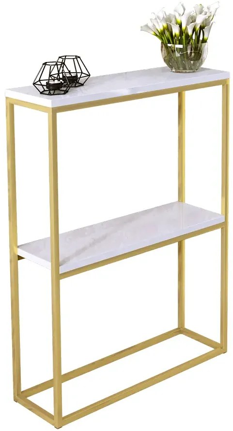 Minimalistyczna konsola złoty + biały połysk - Carello 3X