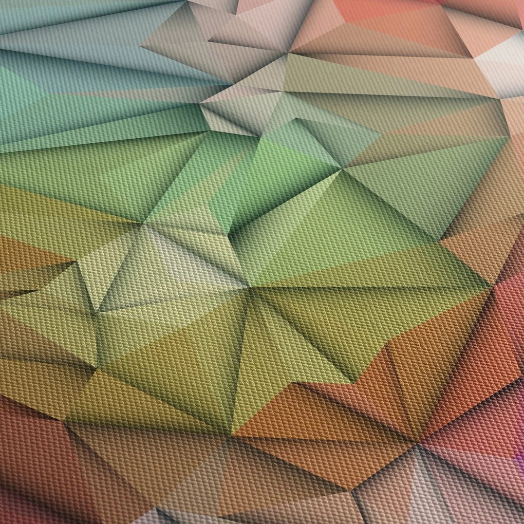 Obraz - Abstrakcja wielokątna (z zegarem) (90x30 cm)