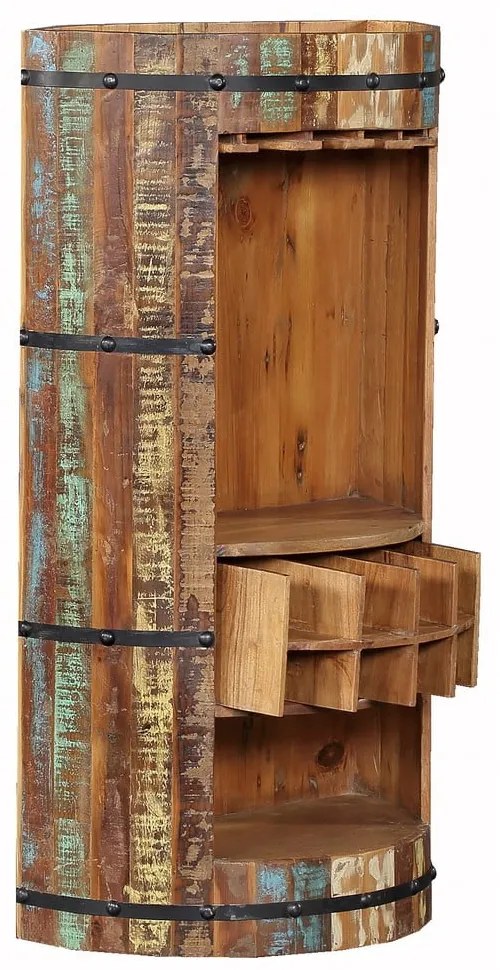 Szafka na wino z drewna z recyklingu liczba butelek 8, 60x115 cm Kaveri – Interia Home & Living