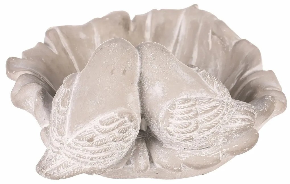 Betonowy karmnik dla ptaków Leaf, szary, 21 x 17 x9 cm