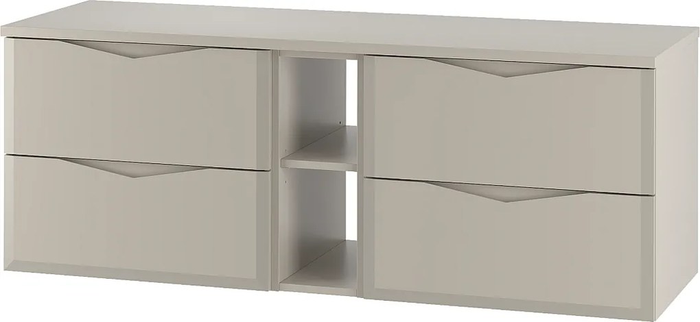 Kaszmirowy Zestaw Łazienkowy 140cm Szafka z Blatem Regał Delica