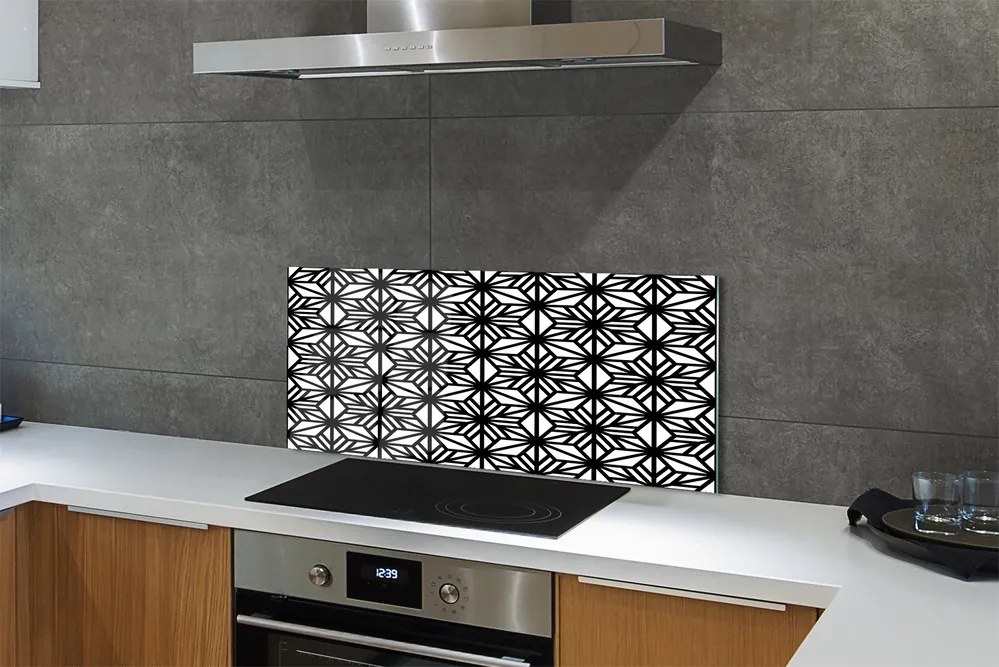 Szklany Panel Kwiatowy geometryczny wzór