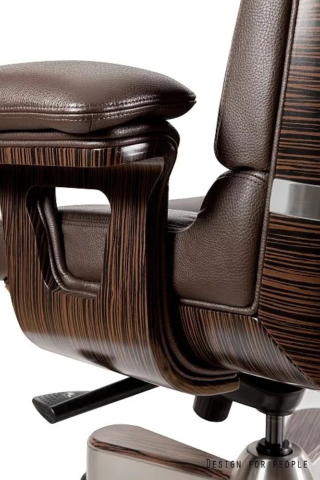 Designerski fotel gabinetowy ze skóry naturalnej Lord