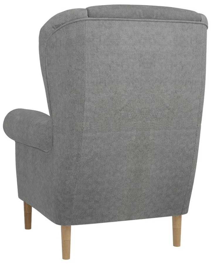 Jasnoszary fotel typu uszak Swan – Ropez