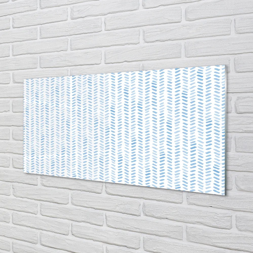 Szkło do Kuchni na Ścianę Niebieska Jodełka