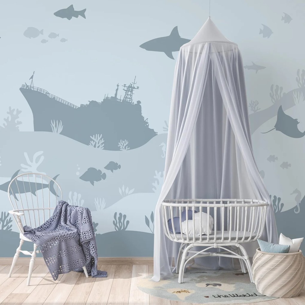 Fototapeta - Sea World, niebieski (196x136 cm)