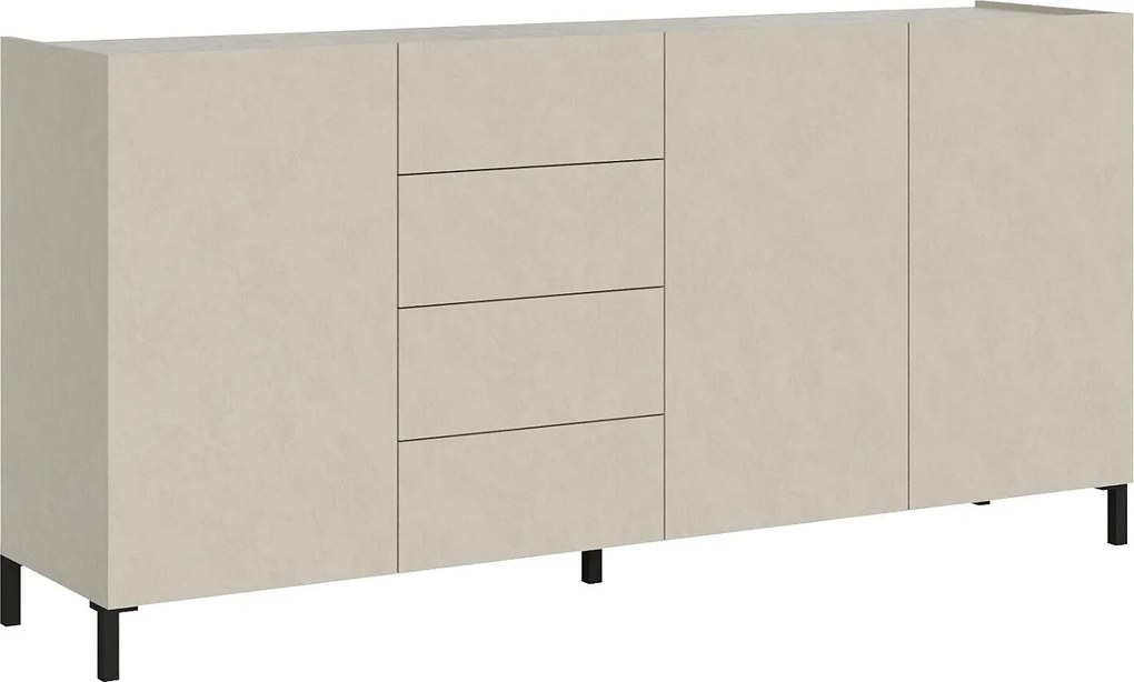 Komoda 3-drzwiowa z 4 szufladami Solaria 174x40x84 cm, biały połysk